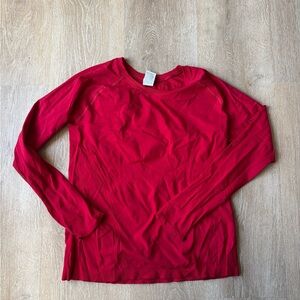Women's Red Long Sleeve Top